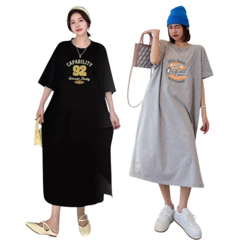 프리티쥬시 [1+1] 여성 캐주얼 데일리 루즈핏 롱원피스 2종세트