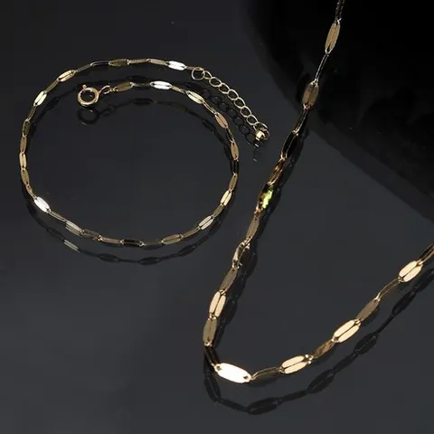 주리에떼 14K 18K 목걸이 팔찌 1+1 세트 로즈골드 데일리 심플 글램 금 목걸이 줄 체인 팔찌 여자친구 선물