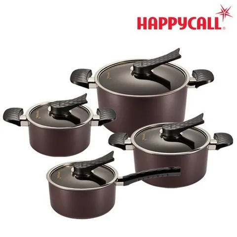 해피콜 다이아몬드 IH 냄비 4종 세트 양수16 20 편수18 곰솥24, [16양/18편/20양/24곰솥]