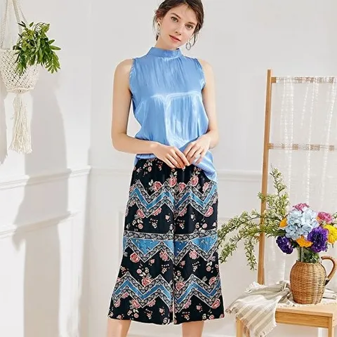 라페어 (*) 플라워 팬시 7부 인견 팬츠