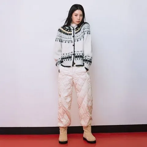 더엣지25FW 퀼팅 커브드 팬츠