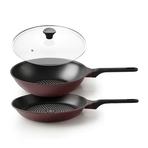 키친아트 와인에디션 프라이팬세트 2종, 혼합색상, 후라이팬 28cm + 궁중팬 28cm + 유리커버 28cm, 1세트