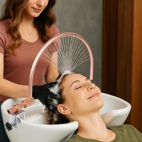 Xvolt 헤드 스파 장비 - 샴푸 볼 싱크대용 일본 헤드스파 물 순환 부착물 - 펌프로 360 조절 가능한 180 U자형 아크 폭포 - 휴대용 아치형 폭포 살롱 헤어 도구