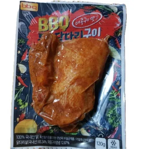 BBQ 통살 닭다리구이 매콤구이맛, 소금구이맛 10팩 + 매콤양념맛 10팩, 120g, 20개