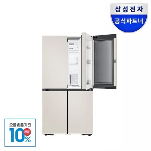 [으뜸효율] 삼성전자 비스포크 AI 냉장고 1등급 4도어 902L 대용량 푸드쇼케이스