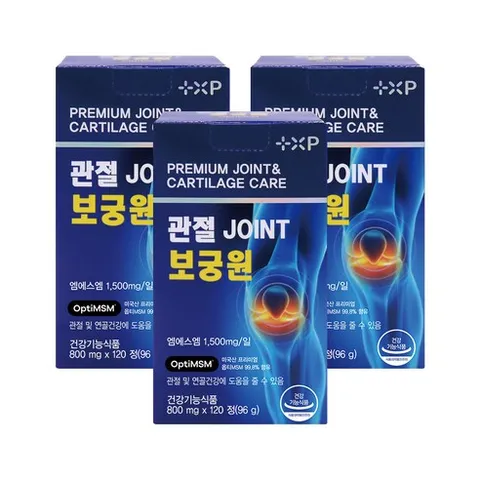 관절보궁 원 조인트 정품 가격 프리미엄 옵티 MSM 1500 김연자 관절보궁 정품 대체 관절 케어 건강 식약처 인증, 3개, 120정