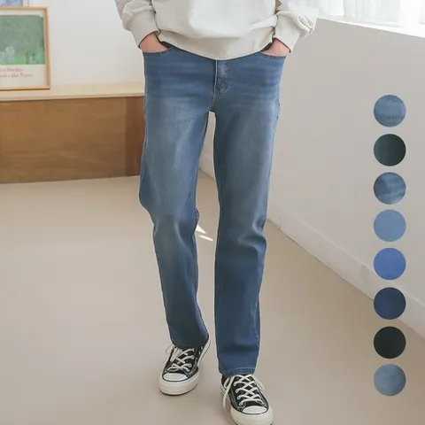 버번진 남성용 레귤러 일자 청바지