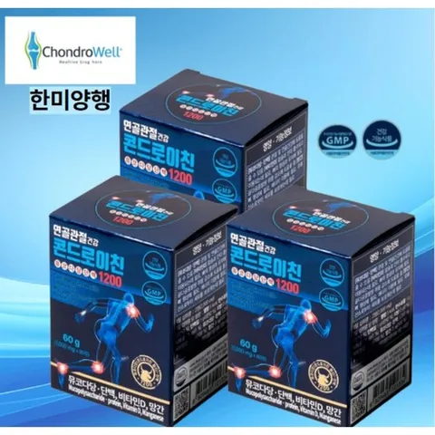 더나은 뮤코다당단백 콘드로이틴 관절건강 (소연골 콘드로이친 ) 1200 1개월분, 3개, 60정