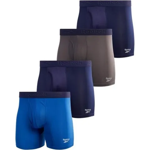 리복 남성 속옷 - 플라이 파우치가 있는 퍼포먼스 복서 브리프(4팩) 드로즈 444270