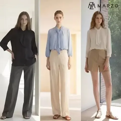 마르조 26SS 스카프넥 블라우스 4종 (블라우스3종+스카프1종)