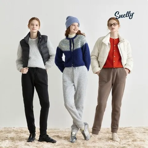 Snelly 스넬리 24FW 여성 컴포트 기모 팬츠 3종