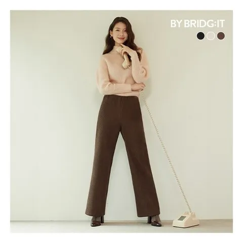 [바이브리짓] ○(런칭가 59 900원) 코듀로이 기모 밴딩 팬츠 3종