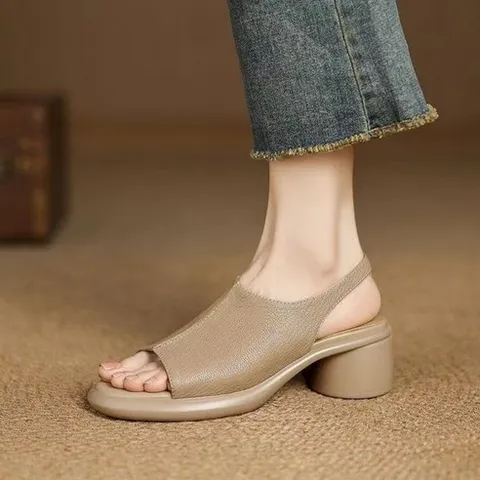 JLVJ여성샌들여자 여름샌들오픈토 통굽 여름샌들여성샌들