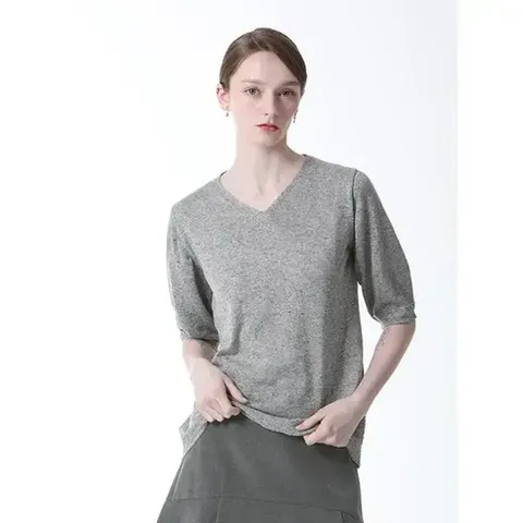 르오트 린넨블렌디드 워셔블 브이넥 반팔니트 4종세트