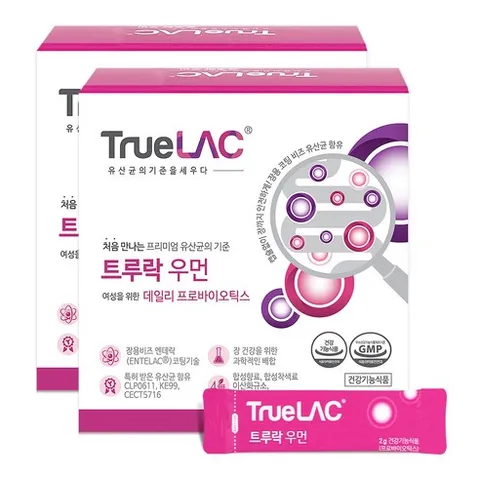 [임박특가] 휴럼 트루락 여성을 위한 데일리 프로바이오틱스 오리지널 식약처 인증 건강기능식품 (소비기한 2026. 02. 25), 2개, 60g