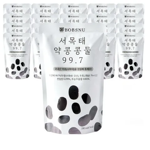 서울대 밥스누 서목태 약콩 콩물 국내산 약콩두유 콩국수 한끼대용 다이어트식단, 190ml, 20개