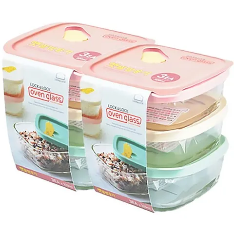 락앤락 오븐글라스 햇쌀밥용기 320ml 3p, 6개, 단품