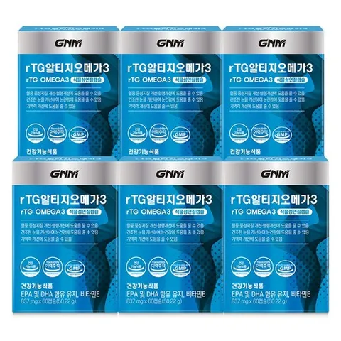 자연의품격 rTG 알티지 오메가3, 60정, 6개