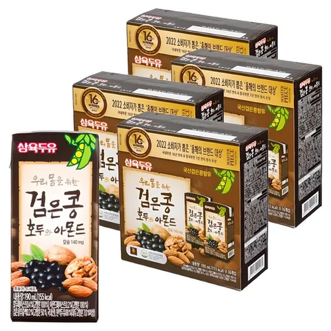 삼육두유 검은콩 호두와 아몬드, 190ml, 64개