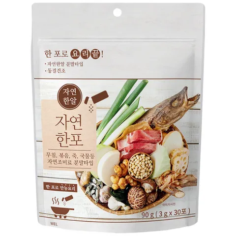 자연한알 분말타입 자연한포 한포로 요리끝 30스틱, 1개, 90g