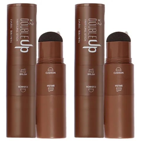 더블업 헤어라인 커버스틱, 2개, 다크브라운