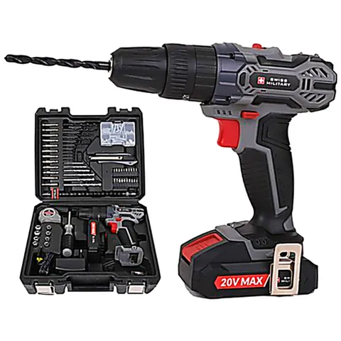 [스위스밀리터리] 리튬이온 20V MAX 햄머 전동드릴 & 수공구세트 (SML-GU18V)