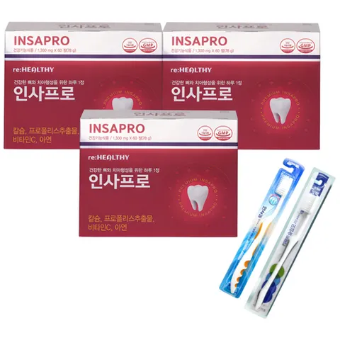 인사돌 플러스 정품 칫솔 증정 하루 한알 치아건강엔 인사프로, 1개, 60정