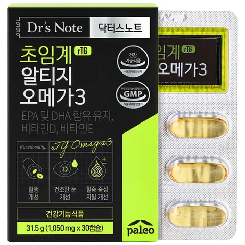 팔레오 닥터스노트 초임계 알티지 오메가3, 30정, 1개