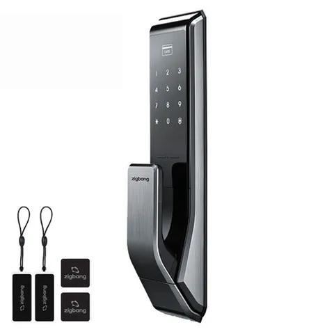 직방(구삼성) 푸시풀 카드키 현관문 번호키 디지털도어락교체 SHS-P710 + 고리형키태그 1개 + 부착형 키태그 1개