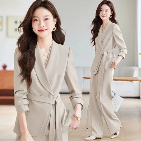 루스리더 여성 정장 허리띠 패션 루즈핏 상하세트 V406