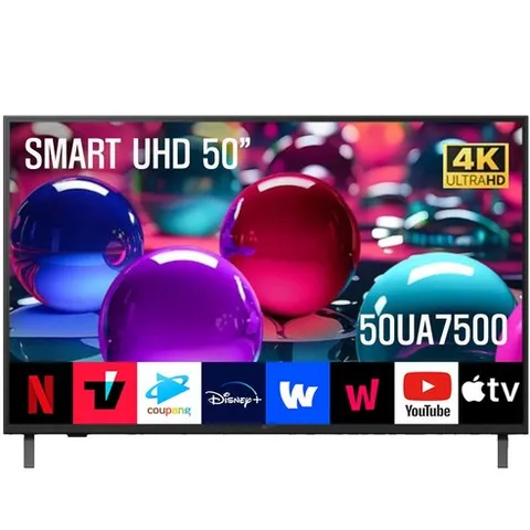 LG전자 25년 최신형 50" (125cm) 스마트 티비 4K UHD SMART TV 50UA7500/바움 유튜브 넷플릭스 디즈니 티빙등 OTT 지원, 50UA7500/바움 _수도권, 배송 + 기본 스탠드 설치, 스탠드형, 125cm-(50"인치)
