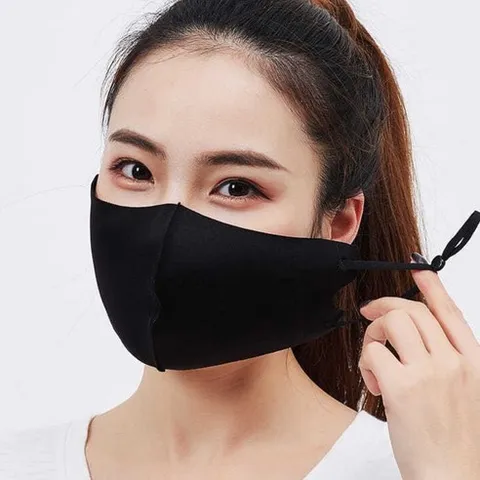 그레이스 사계절 마스크 메쉬 스포츠 끈조절 빨아서 쓰는 블랙 3D 연예인 입체마스크 6개세트