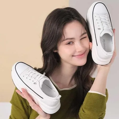 슈리오 소가죽 밸런스 키높이 여성 스니커즈