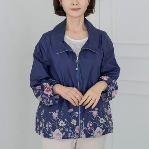 엄마옷 마담4060 플라워바람막이 점퍼-Q2026HJP304001-