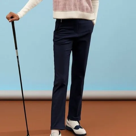 베네통 골프 여성 일자 본딩 기모 바지 네이비