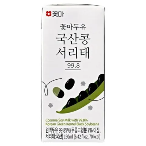 꽃마두유 국산콩 서리태, 72개, 190ml