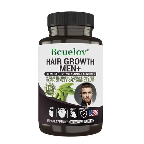 남성을 위한 모발 성장 보충제 - 탈모 방지 약. 머리카락과 수염을 위해, 1병, 120정, 1개