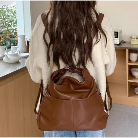 미노앤슈 여성 다용도 데일리 가죽 숄더백 겸용 백팩 크로스백 보부상 심플 가방