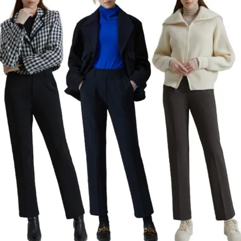 [도티] [1+1+1] 여성 고탄성 기모 본딩 슬랙스 3종(PNSW)