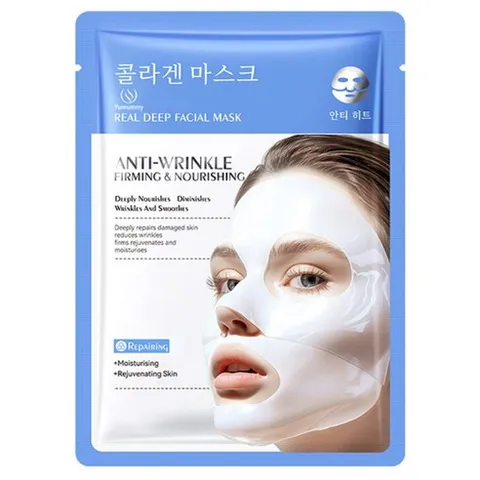 보습과 수분 콜라겐을 공급하여 노화 과정을 지연시킵니다 저분자 콜라겐 콜라겐 마스크팩, 20개, 26ml