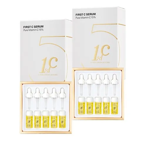 퍼스트씨 [최신상 시즌5] 5 세럼 퓨어 비타민C 15% (10mlx5개+스포이드5개), 50ml, 2개