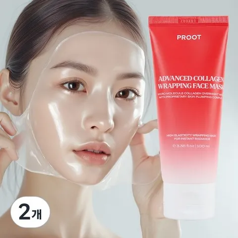 콜라겐 마스크 콜라겐 마스크팩 콜라겐 랩핑팩 콜라겐 물광 랩핑팩 저분자 콜라겐팩 저분자 콜라겐 마스크팩 콜라겐 물광 랩마스크 콜라겐 물광팩 콜라겐 나이트 오버나잇 랩 마스크팩, 2개, 1개입