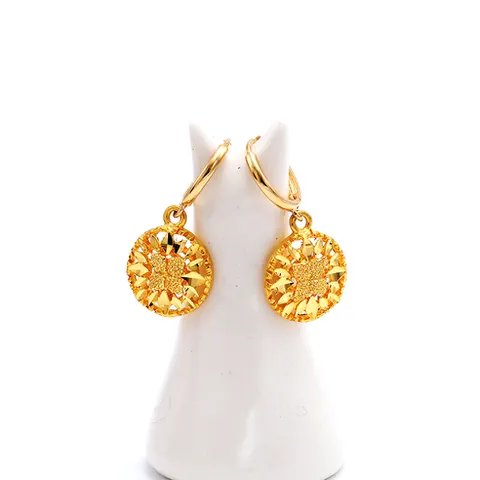24K 순금 3.75g 태양 링 귀걸이