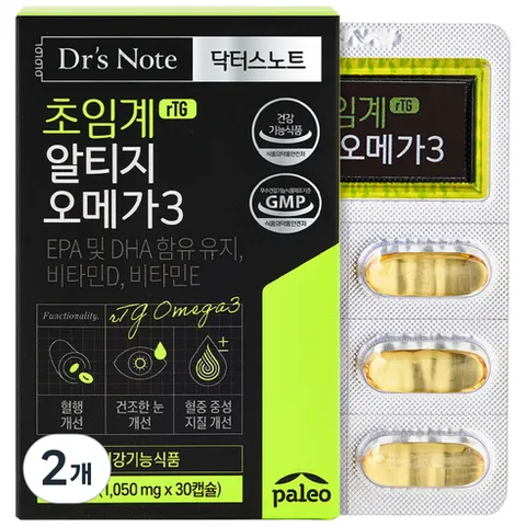 팔레오 닥터스노트 초임계 알티지 오메가3, 30정, 2개