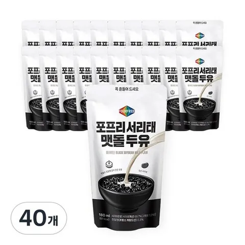 출시 기념 포프리 찐~한 서리태맷돌두유, 180ml, 40개