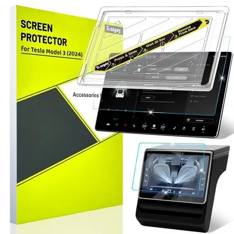 [ 833457 ] 2024 테슬라 모델 3 액정보호필름 액세서리 매트【더 이상 눈부심 없음! 지문 방지】프리미엄 강화 유리 액정보호필름 트레이 키트 포함 하이랜드 전면 스, [ 833457 ] 2024 테슬라 모델 3 액정보호필