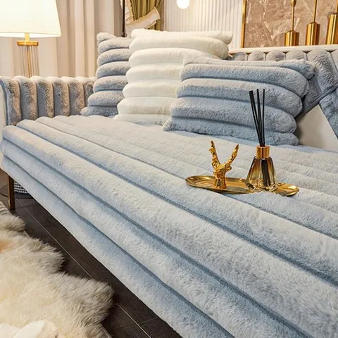 Mostrin 토끼털 극세사 소파패드 논슬립 쇼파 커버 4인용 쇼파패드 매트