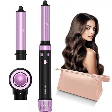 5 in 1 헤어 스타일러 - 빠른 건조 헤어 드라이어 및 자동 에어 랩 컬러 세트 2.5cm(1인치) 컬링 아이언, one option, one option