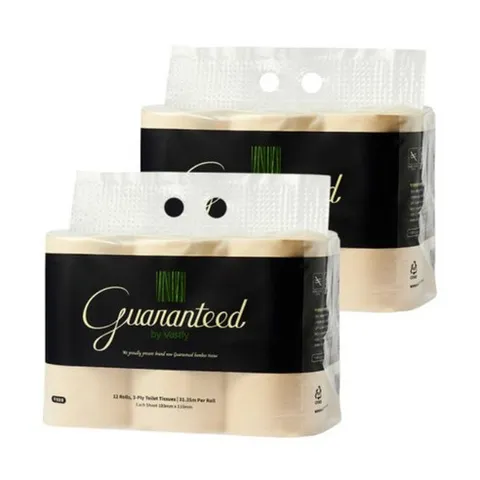 [게런티드 바이 바스틀리] 토일렛 12롤 친환경 먼지없는 대나무 화장지 휴지 2개 세트