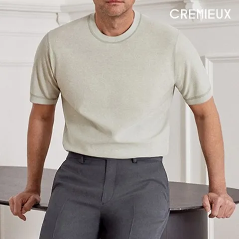 다니엘크레뮤 24 Summer 하프 슬리브 라운드 니트 3종